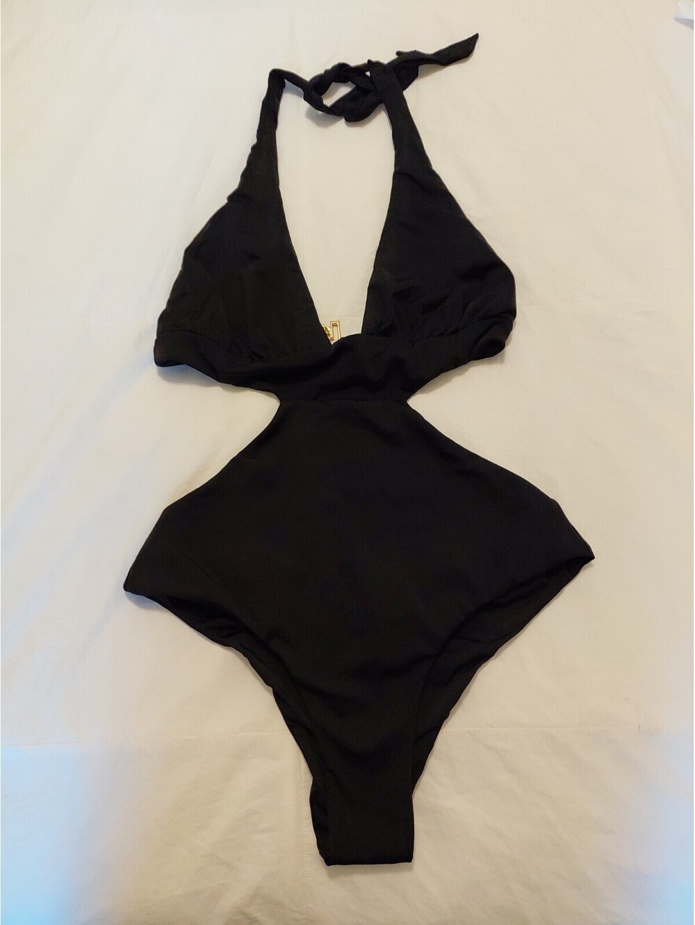 Beach Bunny 1 Piece Bathing Suit Black Siz M Excellent Condition #254 - Picture 1 of 8
